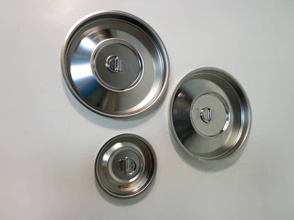 Assorted Stainless Steel Sieve Lids.